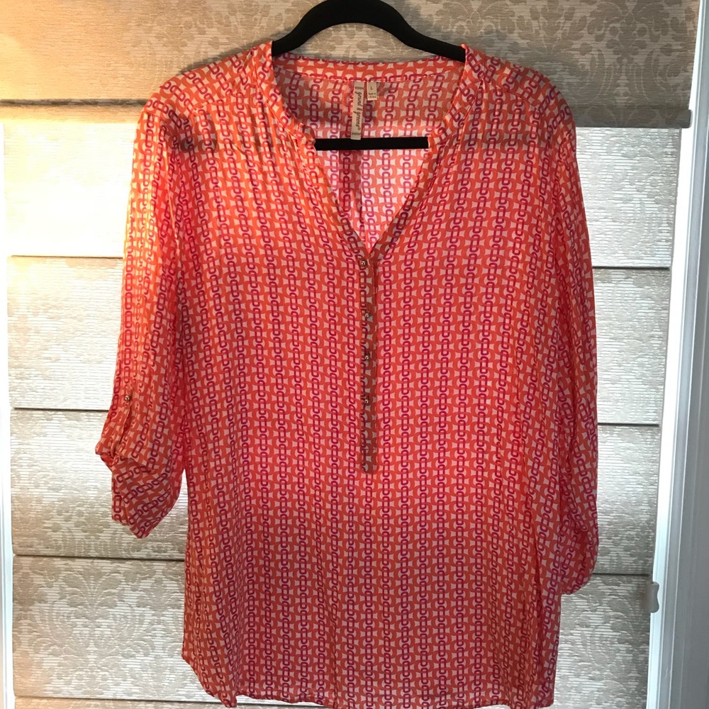 Pink print blouse